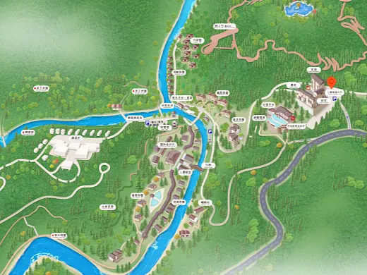 渝北结合景区手绘地图智慧导览和720全景技术，可以让景区更加“动”起来，为游客提供更加身临其境的导览体验。