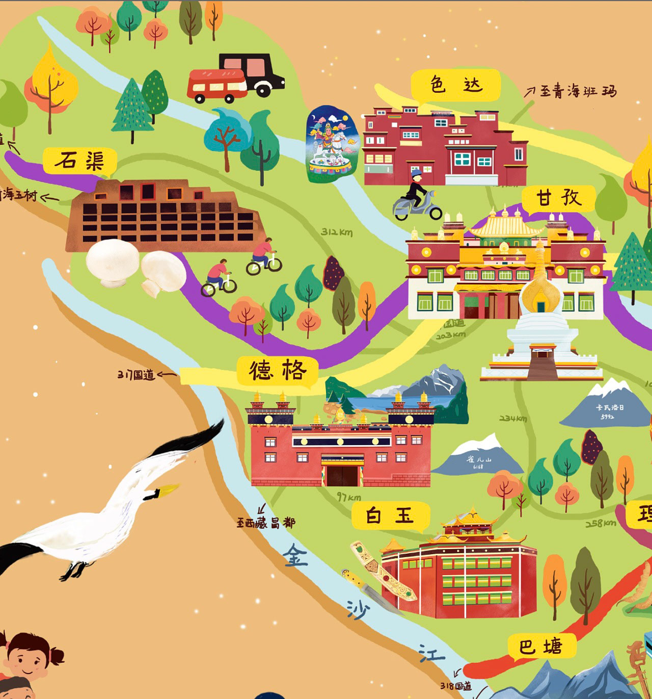 渝北手绘地图景区的文化宝库